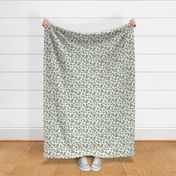 SMALL cow print fabric - sage green