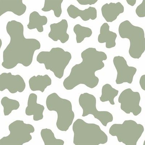 SMALL cow print fabric - sage green