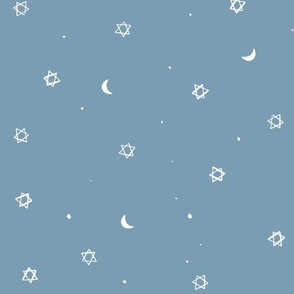ditsy freehand speckles stars moon_bluejay