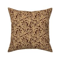 Wild West- Saguaro Tooled Leather Pattern- Wheat Brown Leather Texture- Small Scale