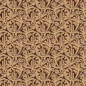 Wild West- Saguaro Tooled Leather Pattern- Wheat Brown Leather Texture- Small Scale