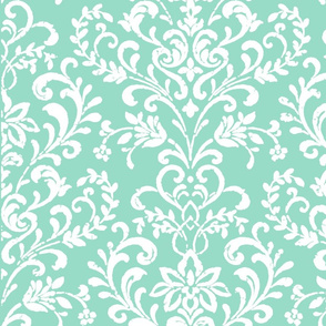 French Provence- Vintage- Damask Rococo- Jacquard- Velvet textures- Old-fashion- Imperial Palace - Sophistication- Elegance- Wood block print- Floral Toile- Classical pattern- Romantic Wallpaper- Spring green- White