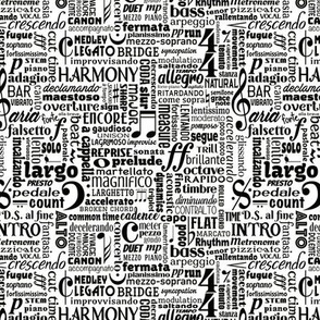 music glossary - black and white - small