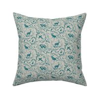 Winter Woodland Toile (teal/burlap) SML 