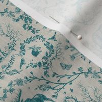 Winter Woodland Toile (teal/burlap) SML 