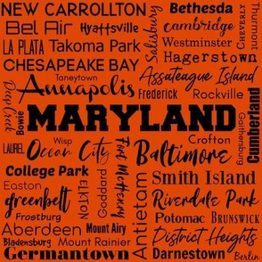 Maryland cities, orange (with Bethesda, 8-inch repeat)