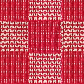 Red And White Ribbed Woven Texture , Medium