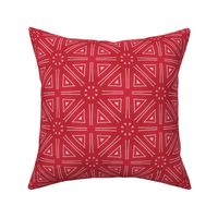 Red And White Ribbed Geometrical , Small