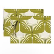 Art Deco Swans - Golden Lime