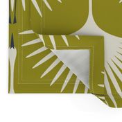 Art Deco Swans - Golden Lime