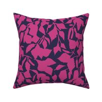 Pink birch leaves on dark blue | large