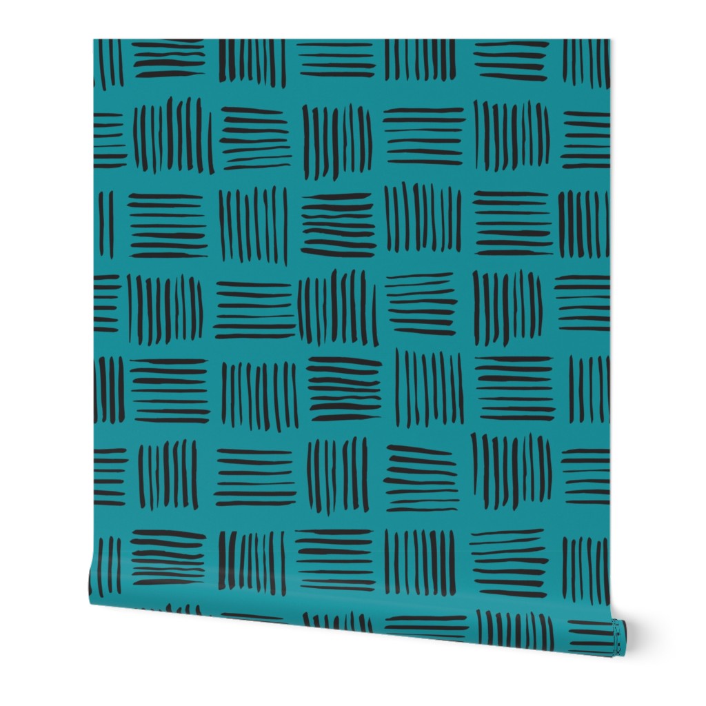 Geometric Hatch Lines Teal