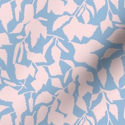 Light pink birch leaves on light blue | small | colorofmagic