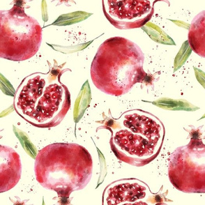 Pomegranates On Cream