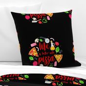 18x18 Pillow Sham Front Fat Quarter Size Makes 18" Square Cushion Life is Better with Pizza