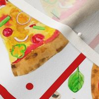 Large 27x18 Fat Quarter Panel for Tea Towel or Wall Art Hanging Life is Better with Pizza