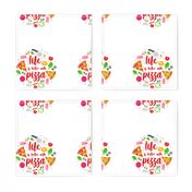 8x8 Swatch - Fits 6" Hoop for Embroidery or Wall Art - DIY Pattern Kit Template Quilt Square Life is Better with Pizza