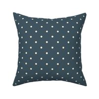 Beige Dots  on dark blue 