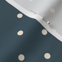 Beige Dots  on dark blue 