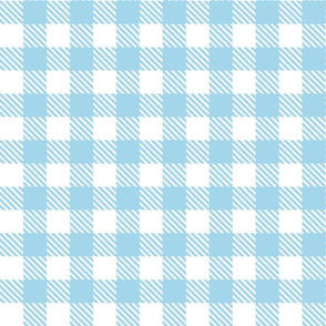 Bigger Scale Gingham Checker - Baby Blue and White