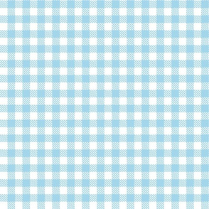 Smaller Scale Gingham Checker - Baby Blue and White