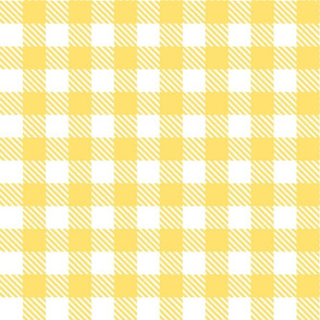 Bigger Scale Gingham Checker - Butter Yellow and White