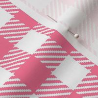 Bigger Scale Gingham Checker - Pretty Pink and White