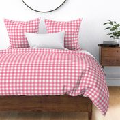 Bigger Scale Gingham Checker - Pretty Pink and White