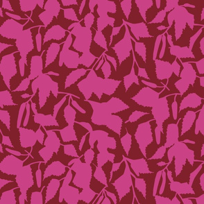Pink birch leaves on red large