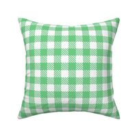 Bigger Scale Gingham Checker - Green and White