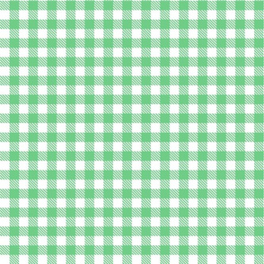 Smaller Scale Gingham Checker - Green and White