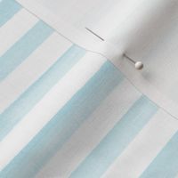 Smaller Scale Watercolor Stripes - Sky Blue and White