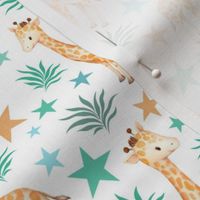 Medium Scale Giraffes and Stars on White