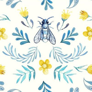 Beeautiful - watercolor Bee Pattern
