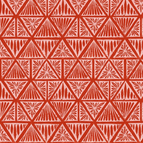 Red geometric batic pattern