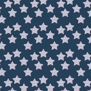 Leopard print stars american flag national holiday theme navy blue red white SMALL