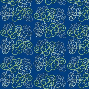 swirly leaves Blue green