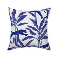 Panthers and Palms in Indigo / Large