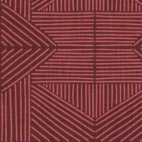 Red Mudcloth Weaving Lines - jumbo