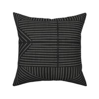 Charcoal Grey Mudcloth Weaving Lines - jumbo