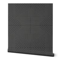 Charcoal Grey Mudcloth Weaving Lines - jumbo