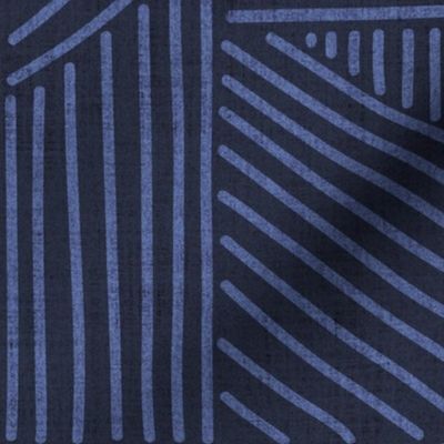 Indigo Blue Mudcloth Weaving Lines - jumbo