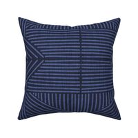 Indigo Blue Mudcloth Weaving Lines - jumbo