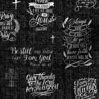 10.5” Christian Comfort Verses - black chalkboard
