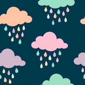 Pastel Rain Clouds - Navy