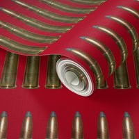 Brass Rifle Shell Bandolier Ammo on Red