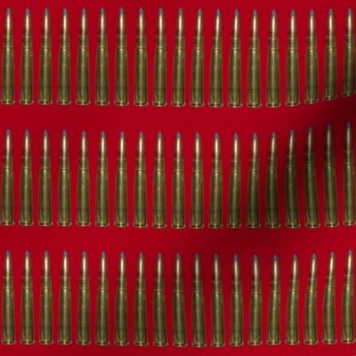 Brass Rifle Shell Bandolier Ammo on Red