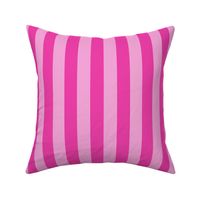 Large Vertical Awning Stripe Pattern - Flirty Magenta and Lavender Rose