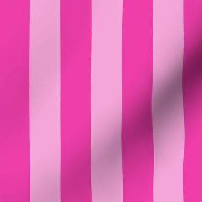 Large Vertical Awning Stripe Pattern - Flirty Magenta and Lavender Rose