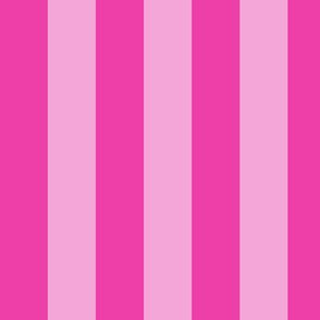 Large Vertical Awning Stripe Pattern - Flirty Magenta and Lavender Rose